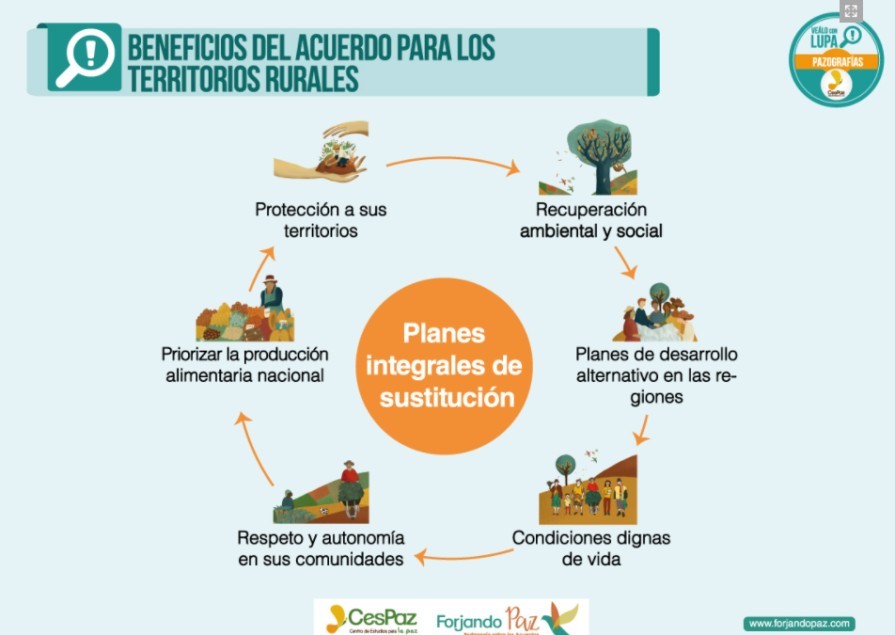 Gráfica alusiva a Implementación del Programa Nacional Integral de Sustitución de Cultivos de Uso Ilícito – PNIS –